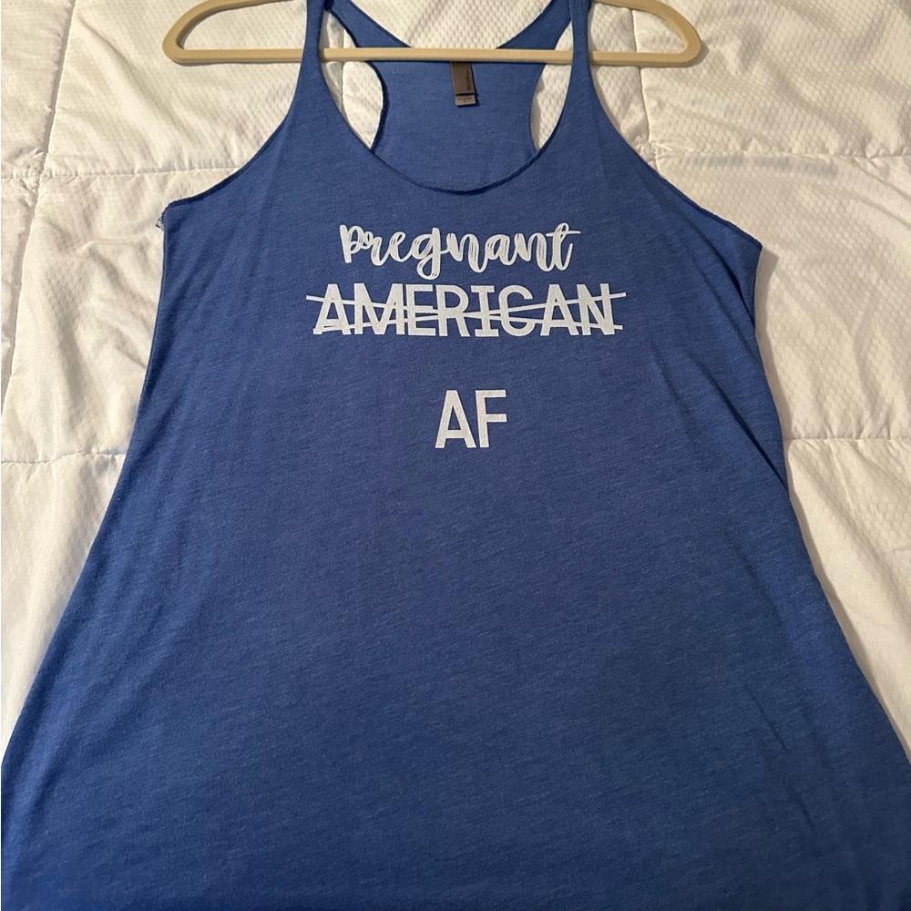 Next Level Apparel Blue Graphic Women's Tank Top